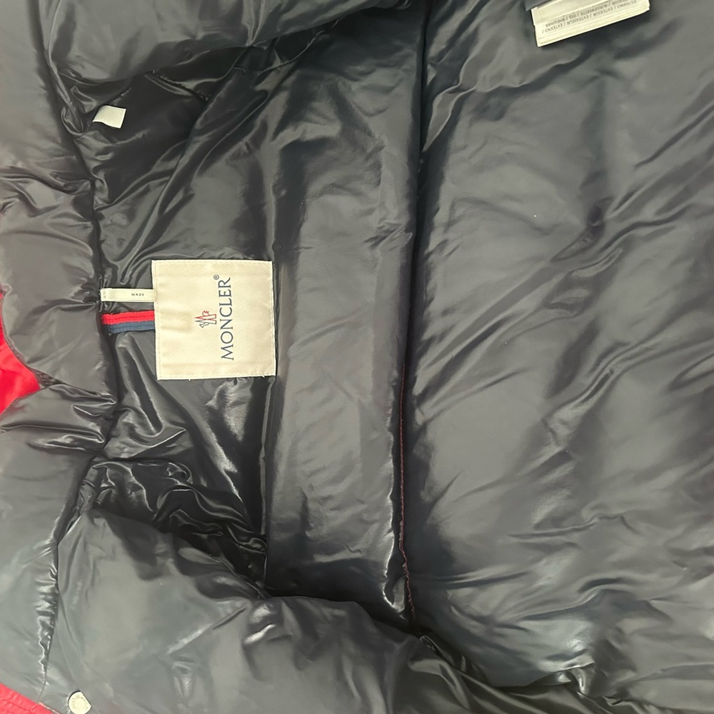 Kids moncler coat size 3 red & navy blue